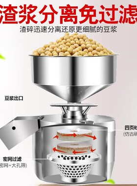 新式豆浆机磨煮一体早餐店全自动渣浆分离磨浆蒸汽煮豆浆炉豆腐机