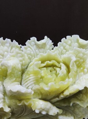 天然岫玉白菜摆件玉石百财发财客厅办公室客厅玄关乔迁领导礼物