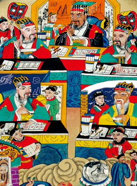 十殿阎罗王画像挂画道场法会水陆画地府阎君十王神像丝绸卷轴画