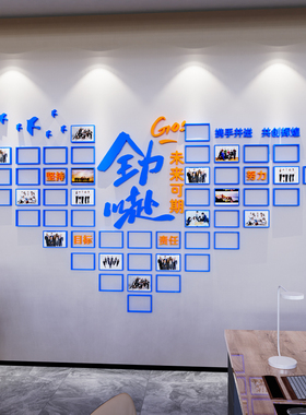 公司团队员工风采展示照片墙企业文化布置办公室装饰励志标语墙贴