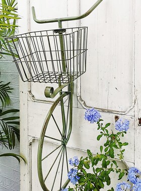 户外铁艺自行车挂墙花架花篮室外院子墙面花园庭院阳台装饰挂件4
