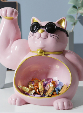 网红招财猫麒麟臂前台家用玄关摆件开业贺礼品实用大气高档送礼物