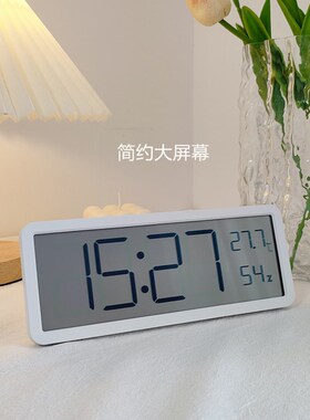 创意简约大屏数字时钟客厅电视柜桌面摆台式温湿度锺学生用电子钟
