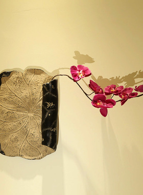 艺术品干花插花挂画酒店走廊客厅墙上装饰工艺品壁饰花瓶花器荷