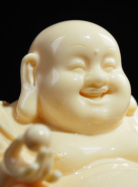 戴玉堂陶瓷笑佛摆件 中式风格车用保平安摆饰