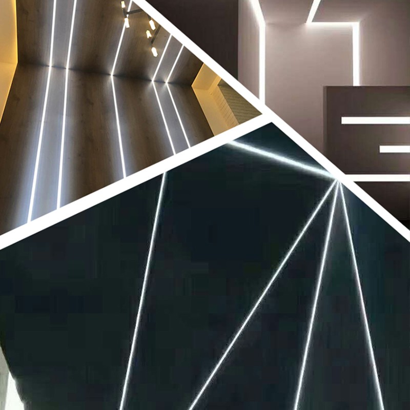 LED embedded aluminum alloy light trough aluminum trough U-shaped long linear wardrobe cabinet can be customized hotel atmosphere styling light