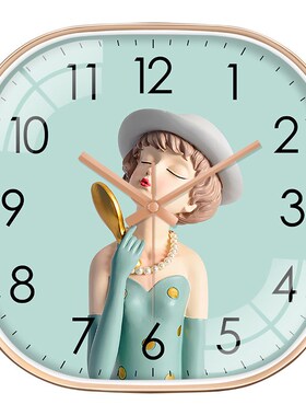 【10英寸25CM】卡通可爱挂钟创意简约时钟客厅卧室家用静音免打孔