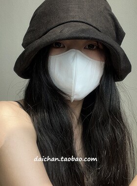 日系棉麻褶皱渔夫帽 慵懒风小帽檐夏天透气麻布盆帽 包裹头 女士
