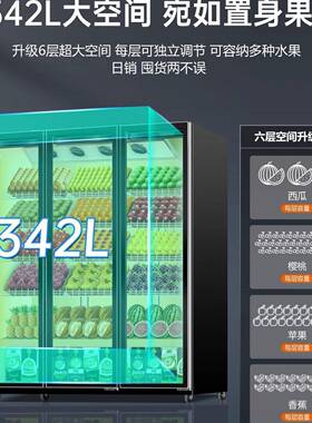 水果保鲜柜食品超市风幕柜蔬菜展示柜商用风冷冰箱立式冰柜冷藏柜