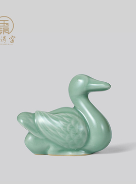 玉涓窑汝窑大雁伴手礼摆件装饰