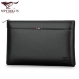 Septwolves, кожаная маленькая сумка клатч, сумка с петлей на руку, из натуральной кожи