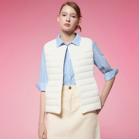 2026秋冬新羽绒服女马甲保暖内胆轻薄款背心内搭马夹短款圆领内穿
