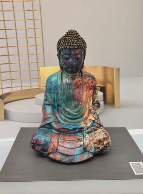 佛头树脂摆件创意禅意品家居会所