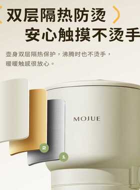 折叠电热水壶便携式不锈钢电热水杯全自动迷你小型旅行烧水壶美规