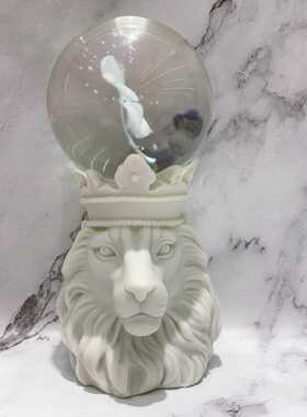 狮子头球座树脂工艺品球托水晶底座矿标玉石玉器底托现代简约球座