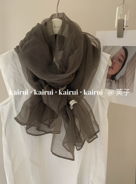 旅游Bi入款～飘逸舒适薄款围巾防晒披肩两用女春夏秋纱巾高档丝巾