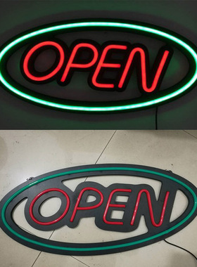 跨境柔性霓虹灯带广告牌 发光字LED 霓虹灯牌open霓虹灯