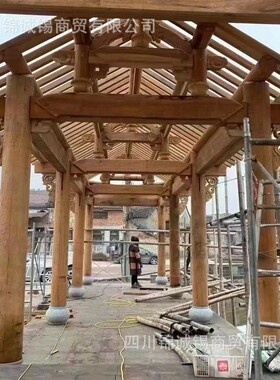 新中式户外文化长廊古建长廊小青瓦长廊走廊花园廊架庭院别墅长廊