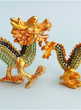 可爱合金镶钻生肖摆件家居摆饰龙马上封侯酒柜办公桌家居装饰品