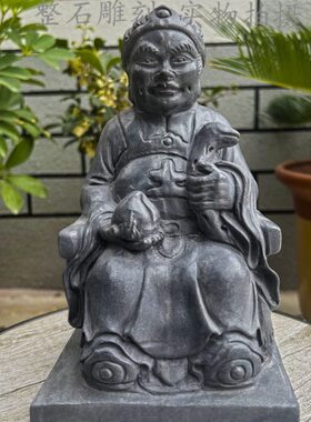 婆神摆件保平安土石头土正神像福德石青公招财像石雕人物地地供奉
