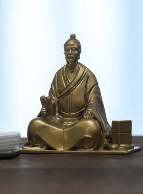 王阳明摆件文创周边王守仁黄铜像随身中式禅意书房茶空间家居装饰