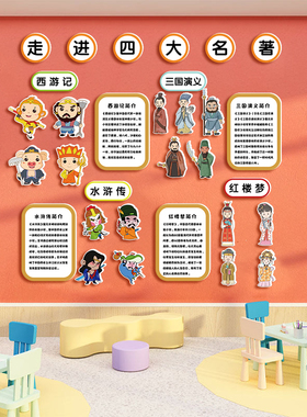 四大名著环创教室图书角墙贴
