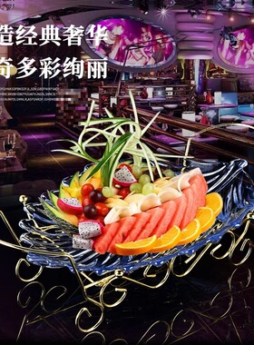 欧式塑料羽毛果盘家用KTV酒吧