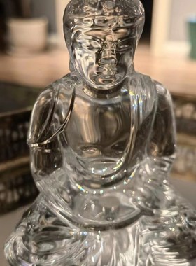 佛像K9透明水晶佛祖如来佛造像坐像供奉家用摆件车载佛事高级礼品