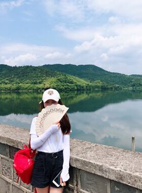 Anita木扇定制古风扇折扇 木扇走秀扇 舞蹈扇扇子古风流苏男扇