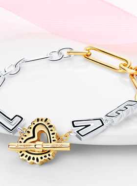 DIY潘家珠子锆石手链女925银串珠