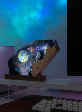 宇航员航天器树脂木灯星际太空银