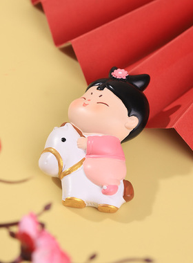 唐小圆创意卡通格格文创树脂立体