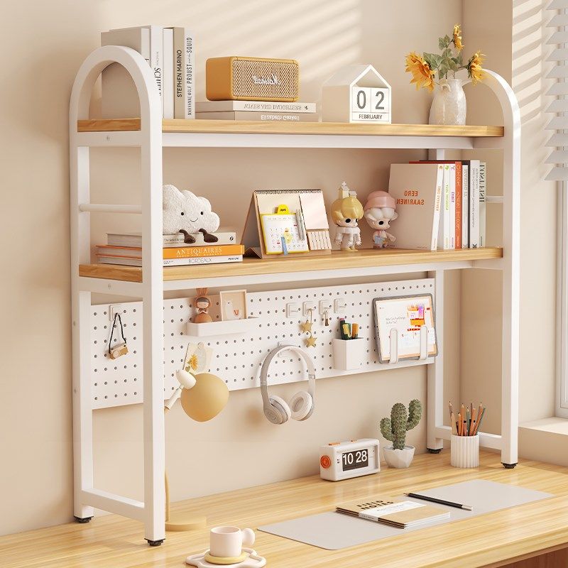Desktop storage rack office desk multi-layer bookshelf iron table student storage rack storage hole board bookshelf
