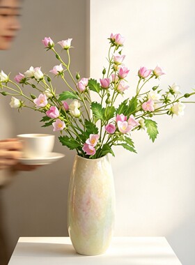 蜀门创意陶瓷花瓶家居插花花器桌面多巴胺系装饰摆饰鲜花水培花瓶