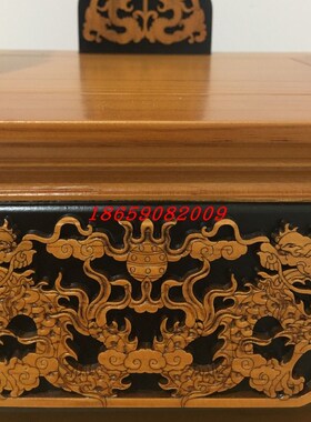 实木双龙雕刻神明椅 可客制化鱼虫鸟兽造型 明清古典风格佛轿龙椅