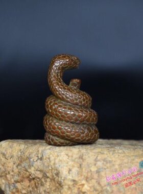 仿古盘纯铜小摆件小蛇手实心紫茶宠茶道香插 把玩件物件 铜手工
