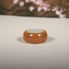 Natural Xinjiang Hetian jade yellow and white jade plain women's ring