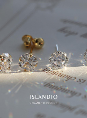 ISLANDIO白刚玉阿斯切银耳钉