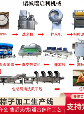 全自动粽子加工设备全套糯米粽加工生产流水线粽叶清洗瑞启利