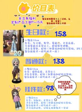 生日款石塑粘土 来图定制，石塑粘土人偶定制，手办生日礼物