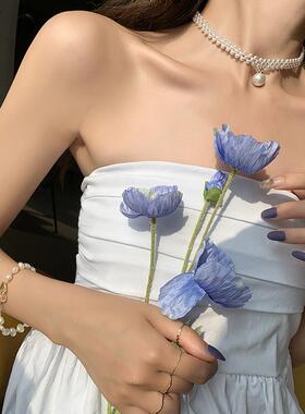 日韩小众短款珍珠锁骨链仙女气质百搭简约颈链项链脖子饰品