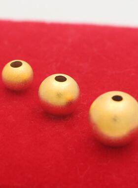 铜镀金珠子diy厂家直销磨砂串珠配件镀24k金色珠子沙金仿金保色