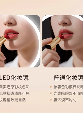 德国化妆镜台式led带灯卧室镜子智能补光家用美妆镜礼盒生日礼物