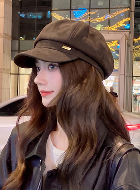 OVANCY显脸小复古八角帽女2026新款日系贝雷帽百搭画家鸭舌报童帽