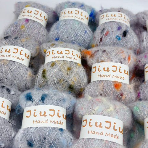 彩豆豆粗芯马海毛拉毛纱 全色系豆豆柔软舒适围巾毛衣发圈编织线 - 图3