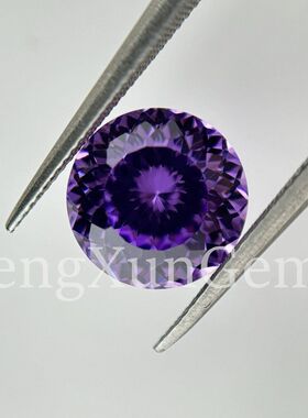 百版切紫罗兰色高碳钻精工切割鸟巢切5~8mm圆形5A锆石裸石未镶嵌