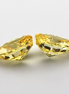 金黄色蛋形冰花切锆石裸石  椭圆形首饰diy镶嵌超闪气质高级感