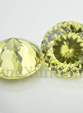 百版切高碳钻精工切割鸟巢切5~8mm圆形橄榄黄5A锆石裸石未镶嵌