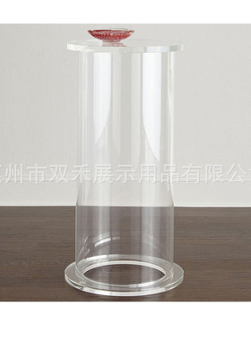 亚克力透明圆柱花架客厅落地水晶置物架雕像与艺术轻奢高级展示台