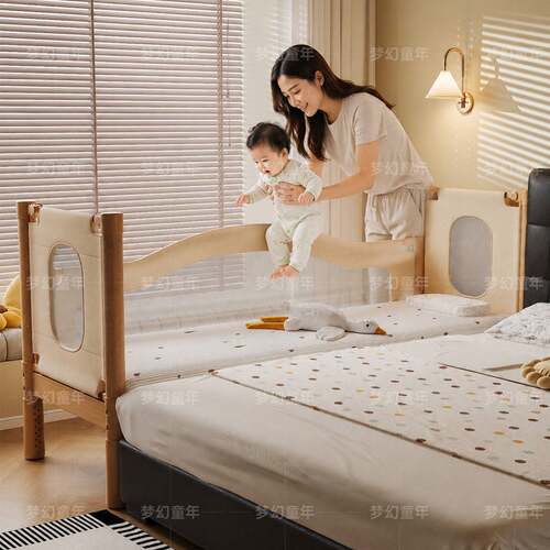 榉木拼接床儿童婴儿床边加宽床大人可睡拼接神器升降护栏宝宝小床 - 图2